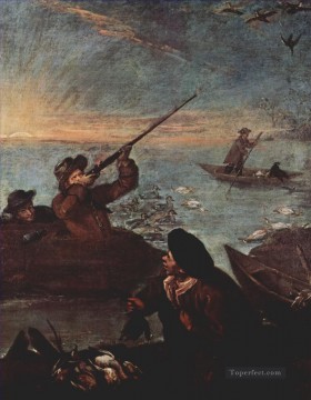 cazadores disparando a patos Pinturas al óleo